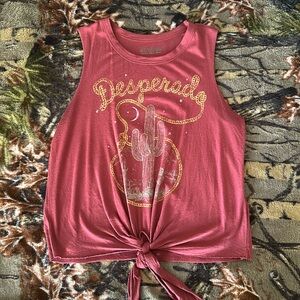 Shayanne - ‘Desperado’ Tie-Front Tank Top | Size: XS